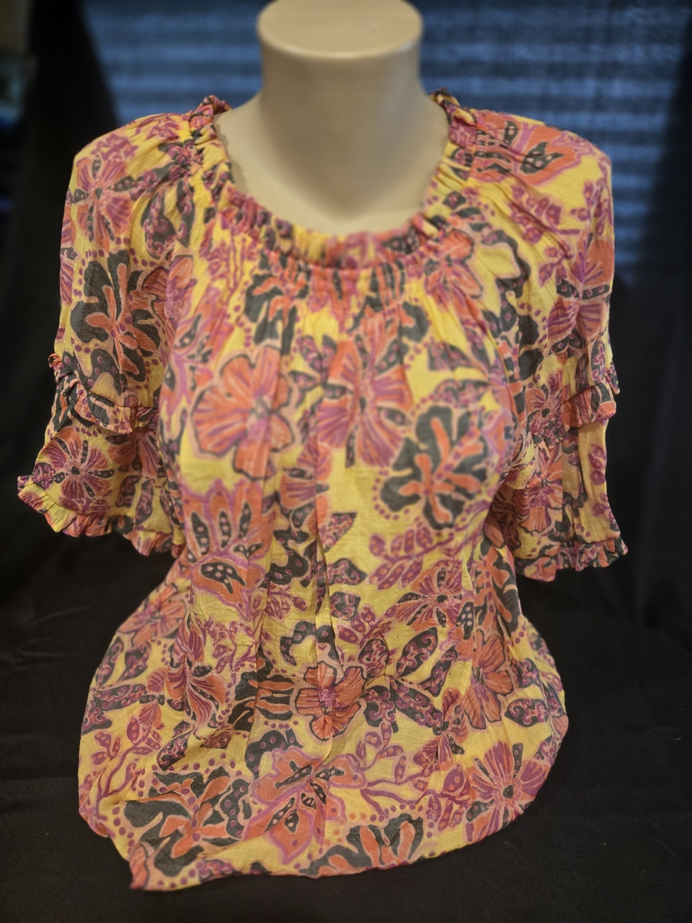 Nanette Lepore Floral Peasant Tunic — Pink & Yellow